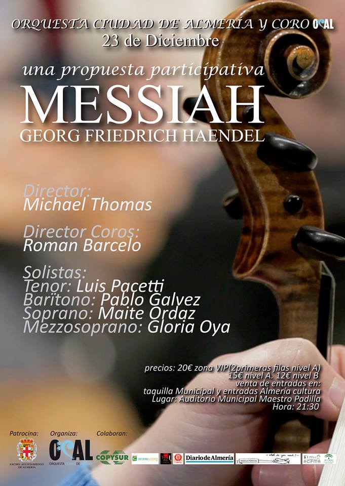 MESSIAH DE HAENDEL: ORQUESTA DE ALMERIA+CORO OCAL